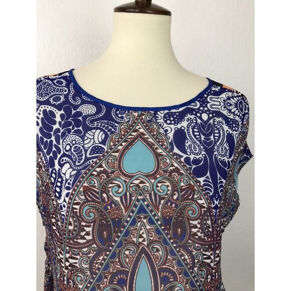 Clover Canyon Top Pullover Multicolor Print Asymmetric - Picture 2 of 11